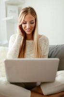 Girl Using Laptop photo