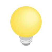 Light bulb icon, isometric 3d style vector