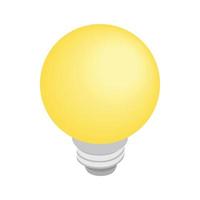 Light bulb icon, isometric 3d style vector