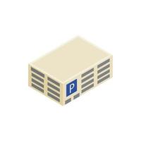 Parking building icon, isometric 3d style vector