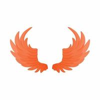 Pair of fire wings icon, cartoon style vector