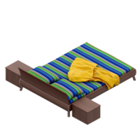 isometrico Camera da letto 3d rendere png