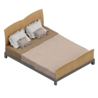 Isometric Bedroom 3D render png