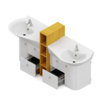 isometrico bagno elementi 3d isolato rendere png