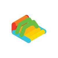 Inflatable trampoline isometric 3d icon vector