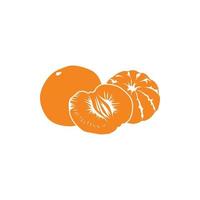 icono de mandarina, estilo simple vector