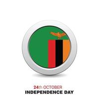 vector de tarjeta de diseño del día de la independencia de zambia