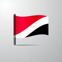 Principality of Sealand waving Shiny Flag design vector