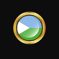 Djibouti flag Golden button vector