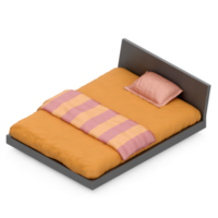 render 3d de dormitorio isométrico png