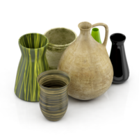 vases isométriques rendu 3d png