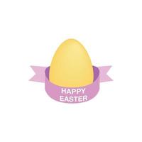 Easter eggs with ribbon isometric 3d icon vector