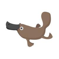 Australian platypus icon, cartoon style vector