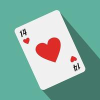 Playing card with red heart vector