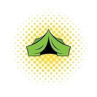 Hunting tent icon, comics style vector