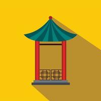 A japanese lotus pavilion icon, flat style vector