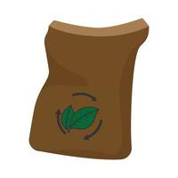 Bag of manure cartoon icon vector