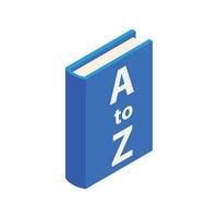 Dictionary book icon, isometric 3d style vector