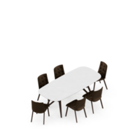 Isometric Table Set 3D render png