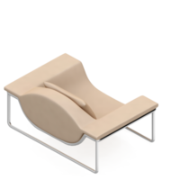 sillón isométrico aislado 3d render png