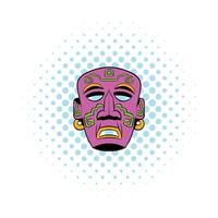 Tribal mask icon, comics style vector