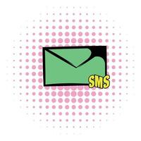 icono de vector de sms, estilo comics