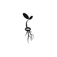 Sprout icon, black simple style vector