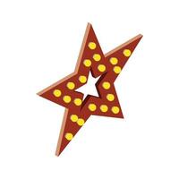 Star with lights icon, isometric 3d style vector