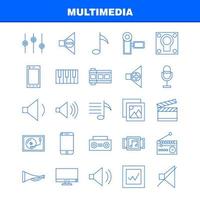 icono de línea multimedia para impresión web y kit de uxui móvil, como teléfono móvil, teléfono inteligente, llamada, cámara, archivo, foto, diapositiva, pictograma, paquete, vector