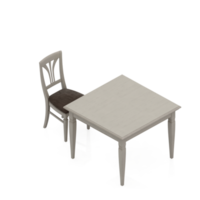 Isometric Table Set 3D render png