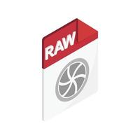 RAW icon, isometric 3d style vector