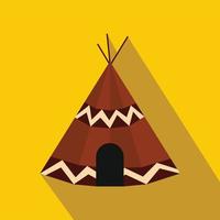 Indian tent flat icon vector