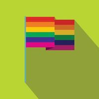 icono plano de la bandera del arco iris vector