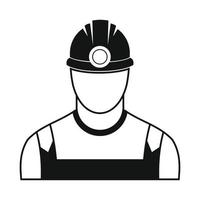 Coal miner black simple icon vector