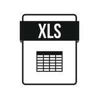 XLS file icon, simple style vector