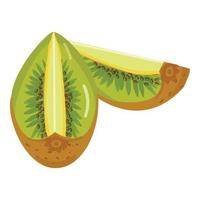vector de dibujos animados de icono de kiwi jugoso. rebanada de fruta