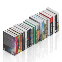 render 3d de libros isométricos png