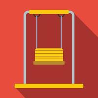 Playground swing flat icon vector