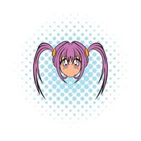 icono de chica anime en estilo cómic vector