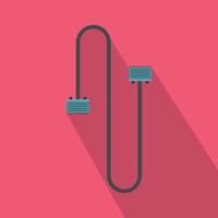 Cable wire computer icon, flat style vector