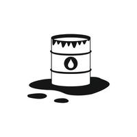 Barrel and oil spill icon icon, simple style vector