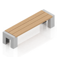 banc isométrique rendu 3d png