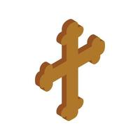 Religious symbol of crucifix isometric 3d icon vector