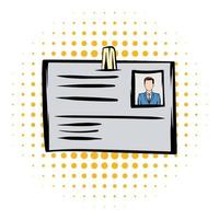 Identification card comics icon vector