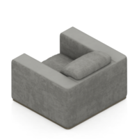 Isometric Armchair Isolated 3D render png