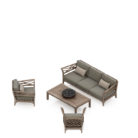 conjunto de mesa isométrica renderização 3d png