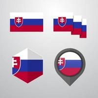 Slovakia flag design set vector