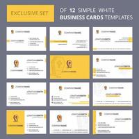 Set of 12 Grave Creative Busienss Card Template Editable Creative logo and Visiting card background vector