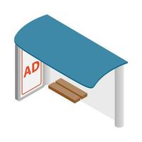 Blank signboard at bus stop icon vector