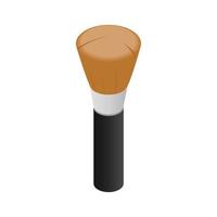 Powder brush icon, isometric 3d style vector